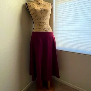 Burgundy midi skirt size 12